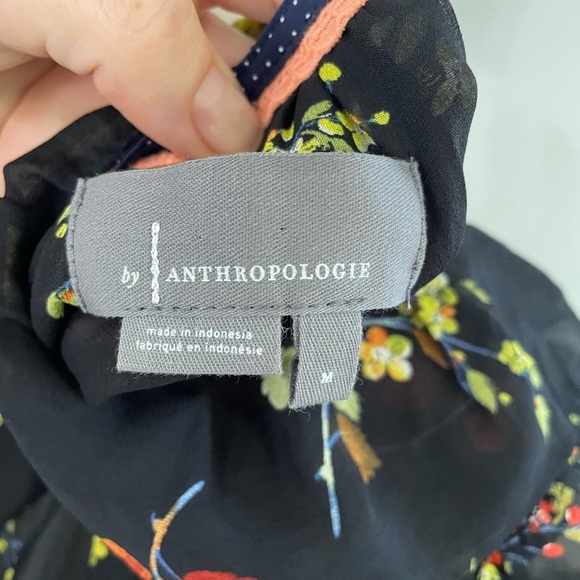 Anthropologie, medium, women’s sheer black floral button up long sleeve dress - Picture 4 of 10